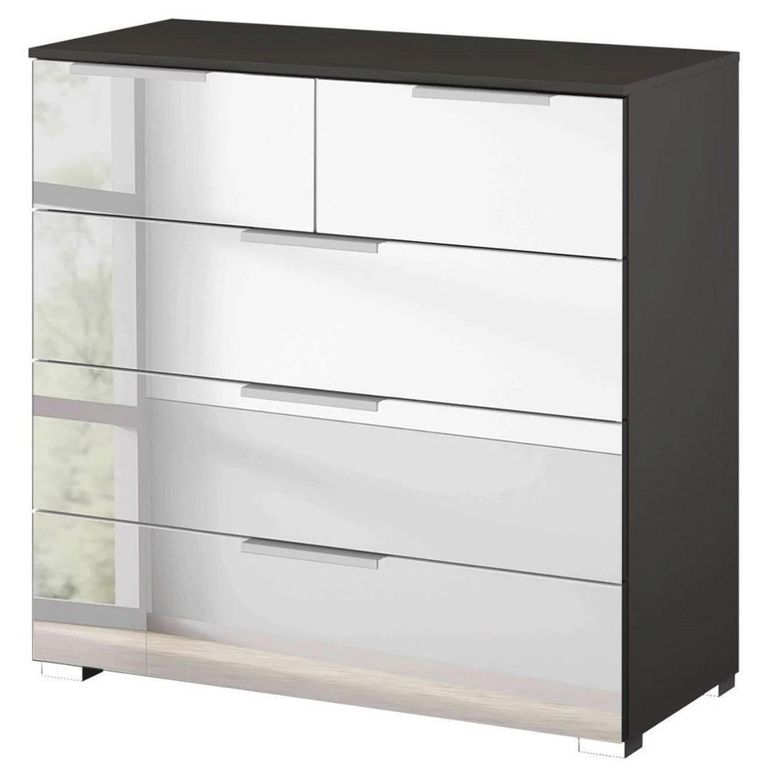 Rauch Miramar 3+2 Drawer Mirrored Chest - Graphite
