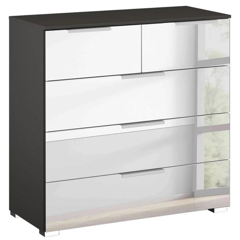 Rauch Miramar 3+2 Drawer Mirrored Chest - Graphite