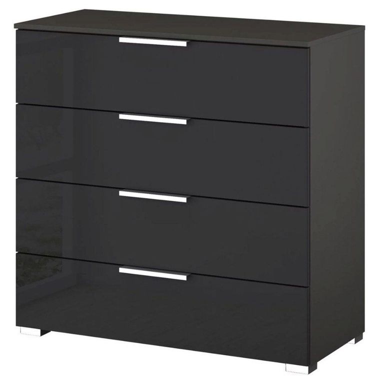 Rauch Miramar 4 Drawer Chest - Graphite and Basalt Glass