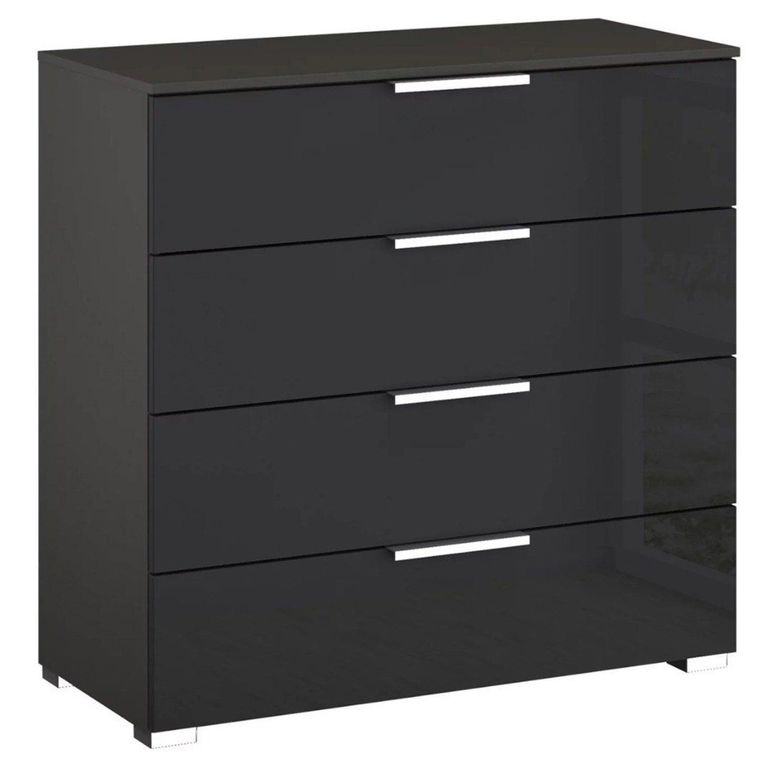 Rauch Miramar 4 Drawer Chest - Graphite and Basalt Glass