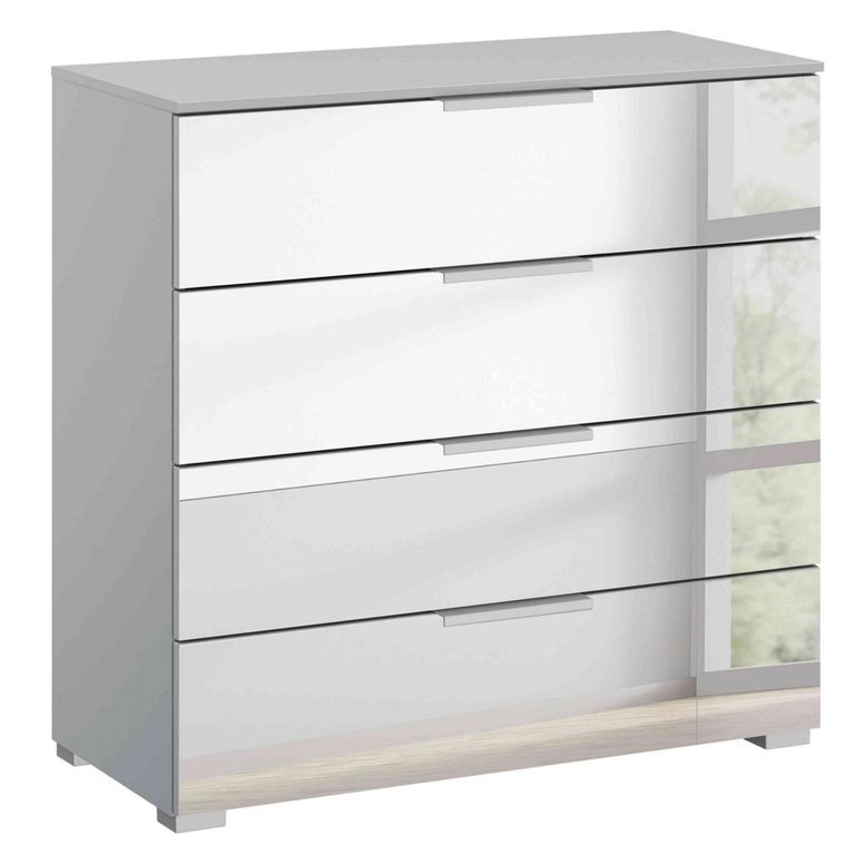 Rauch Miramar 4 Drawer Mirrored Chest - Silk Grey