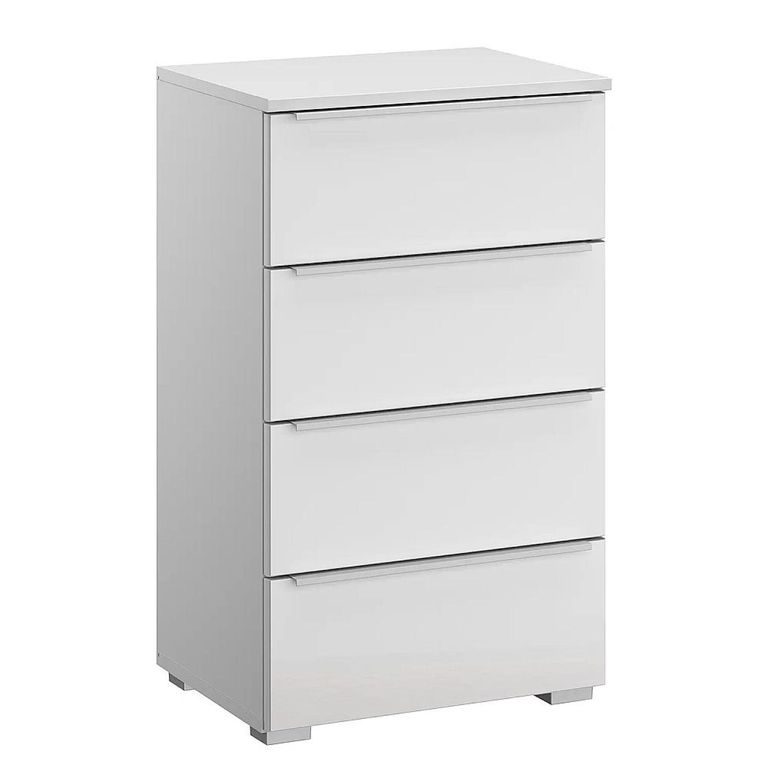 Rauch Monostar 4 Drawer Chest - Alpine White with White Glass