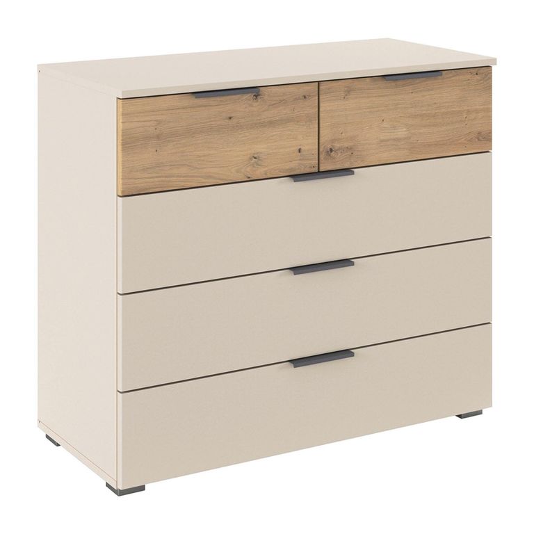 Rauch Sajo 3+2 Drawer Chest - Champagne and Artisan Oak