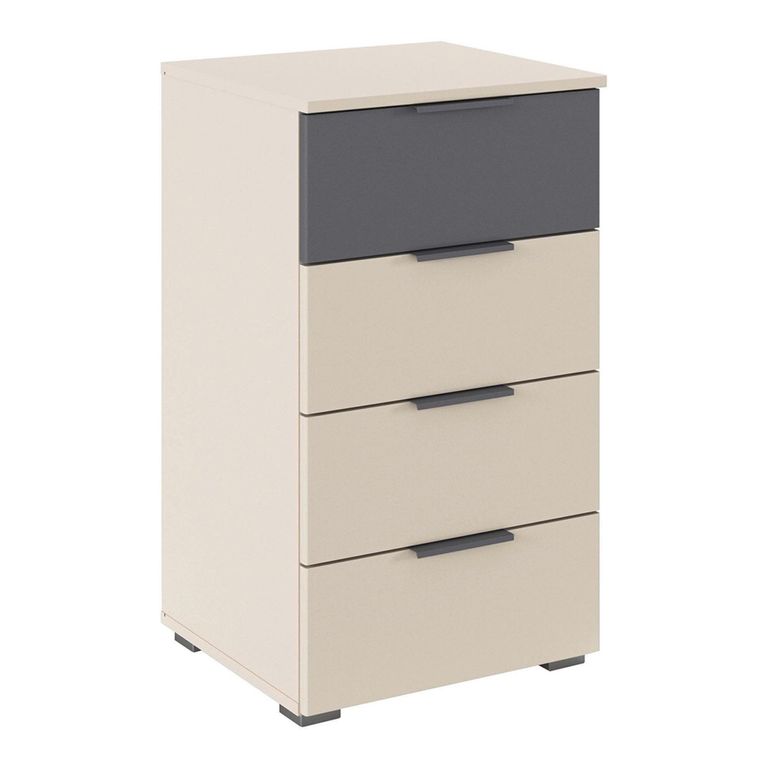 Rauch Sajo 4 Drawer Chest - Champagne and Metallic Dark Grey