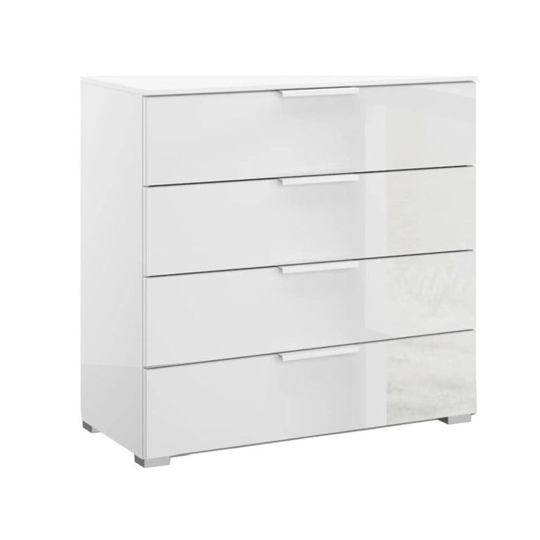 Rauch Skat Meridian 4 Drawer Chest - Alpine White and Crystal White Glass
