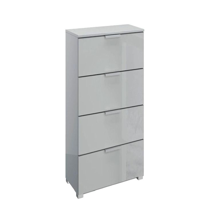 Rauch Skat Meridian 4 Drawer Narrow Chest - Silk Grey and Silk Grey Glass