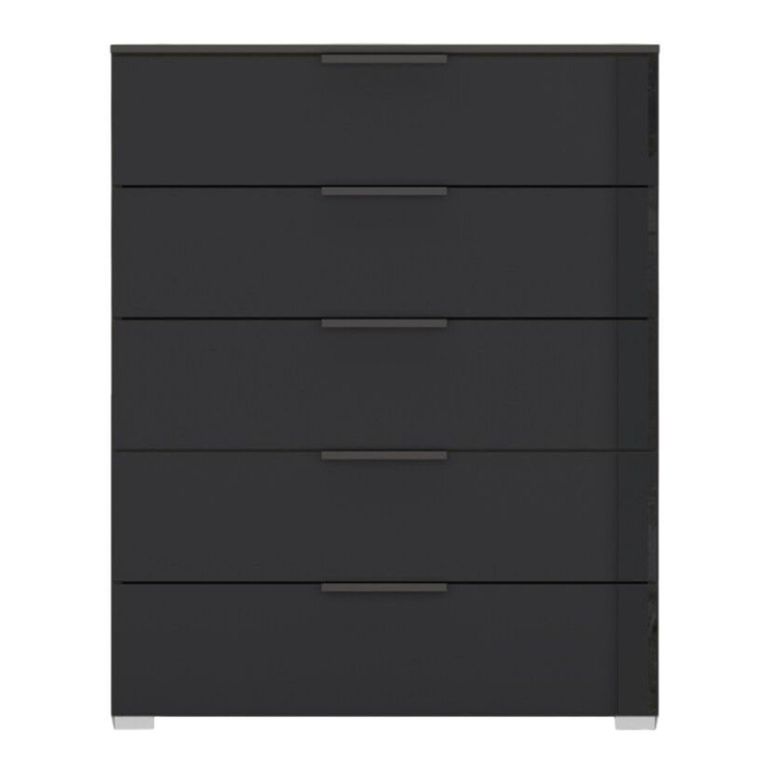 Rauch Skat Meridian 5 Drawer Chest - Graphite and Basalt Glass