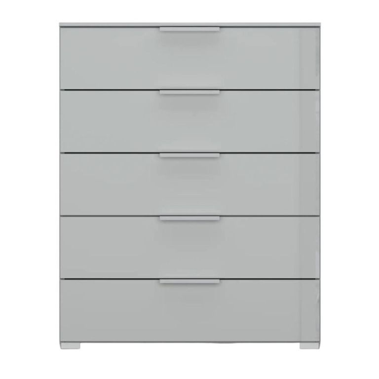 Rauch Skat Meridian 5 Drawer Chest - Silk Grey and Silk Grey Glass