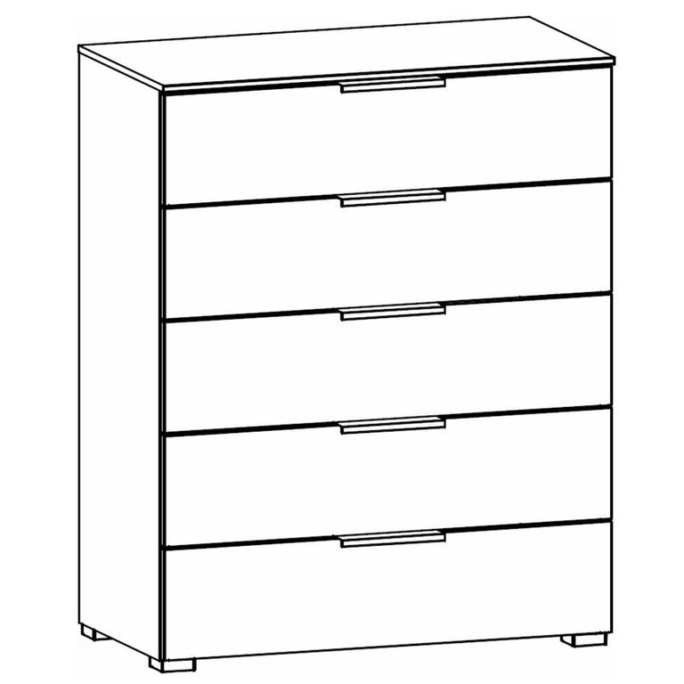 Rauch Skat Meridian 5 Drawer Chest - Silk Grey and Silk Grey Glass