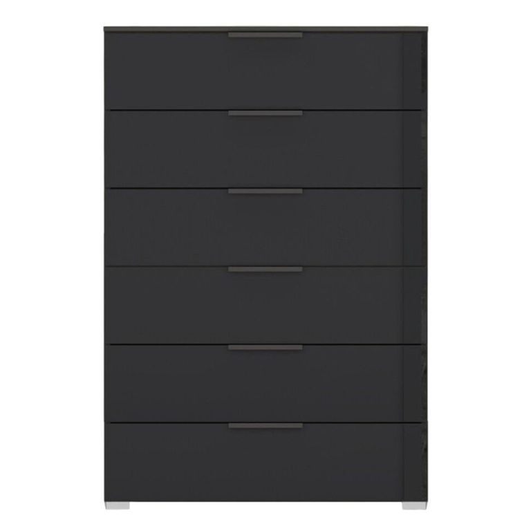 Rauch Skat Meridian 6 Drawer Chest - Graphite and Basalt Glass