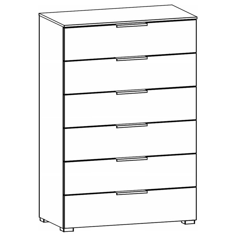 Rauch Skat Meridian 6 Drawer Chest - Graphite and Basalt Glass