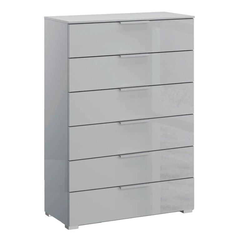 Rauch Skat Meridian 6 Drawer Chest - Silk Grey and Silk Grey Glass