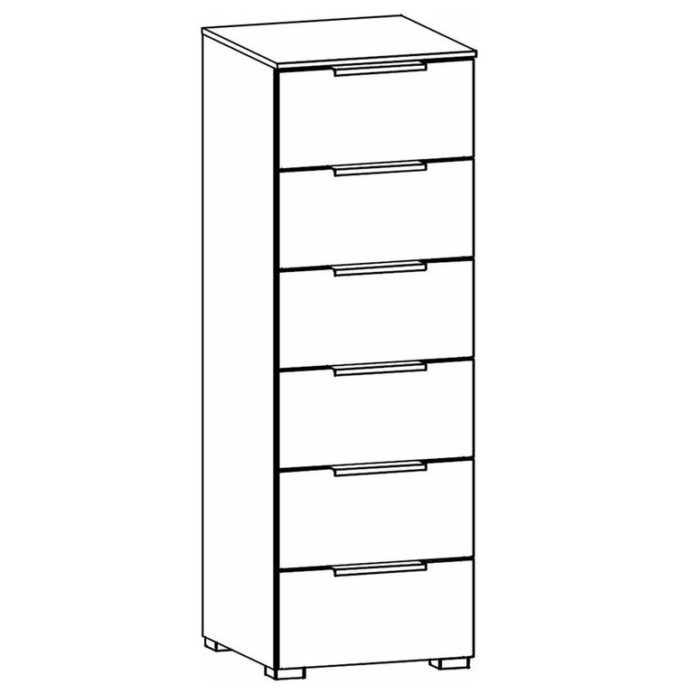 Rauch Skat Meridian 6 Drawer Tall Chest - Graphite and Basalt Glass