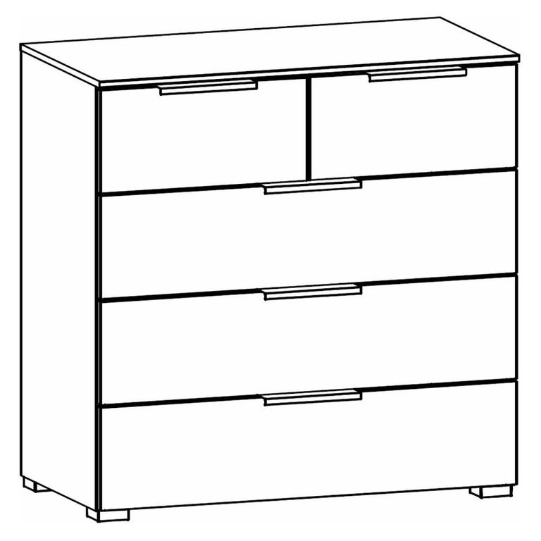 Rauch Texas 3+2 Drawer Chest - Sonoma Oak and Alpine White