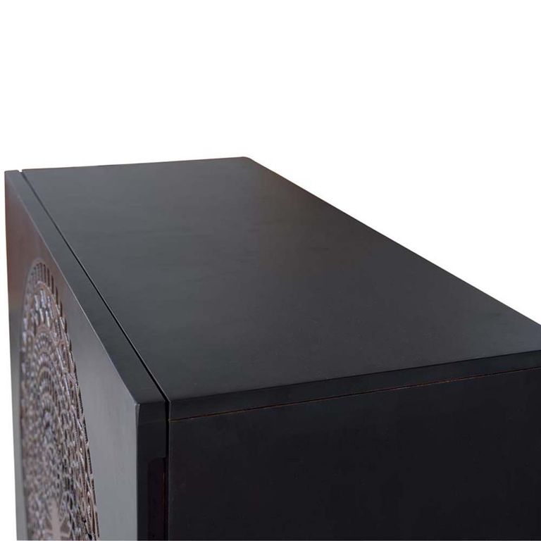 Refton Chest - Carved - Dark Mango Wood - 3 Drawer