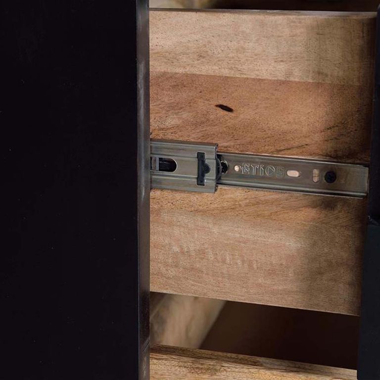 Refton Chest - Carved - Dark Mango Wood - 3 Drawer