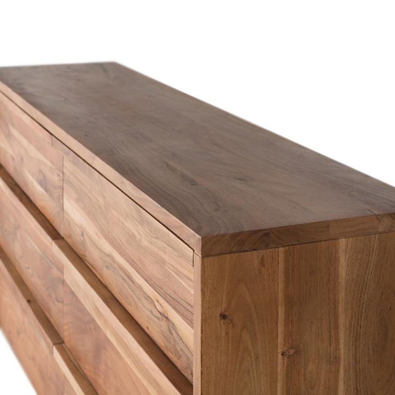 Ronceverte Chest - Acacia Wood - 6 Drawer - Wide