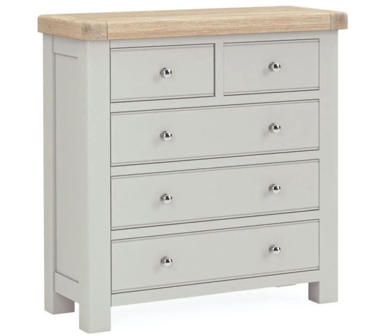 Salcombe Chest - 2+3 Drawer - Grey Oak