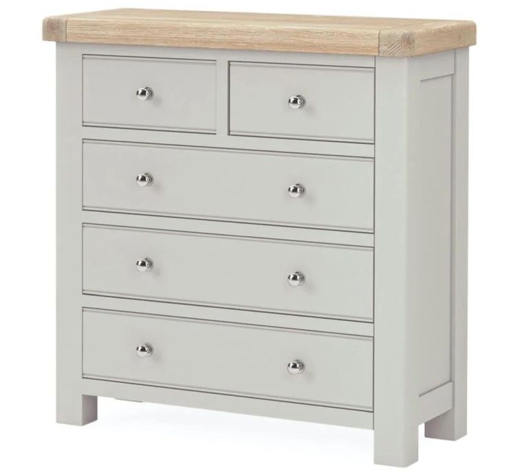Salcombe Chest - 2+3 Drawer - Grey Oak