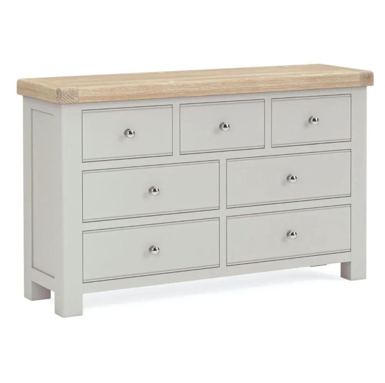 Salcombe Chest - 3+4 Drawer Wide - Grey Oak