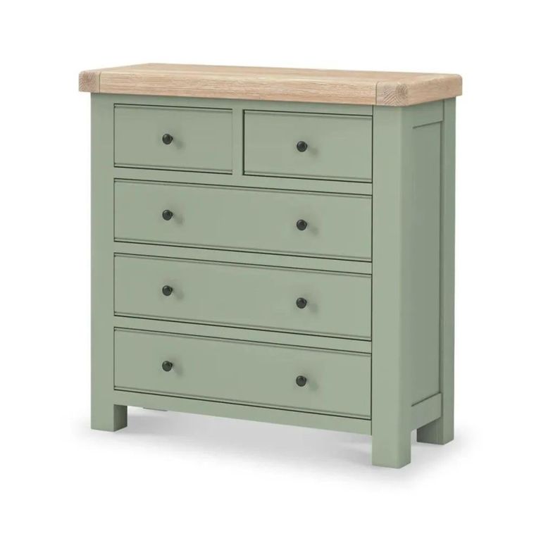 Salcombe Chest - 2+3 Drawer - Sage Oak