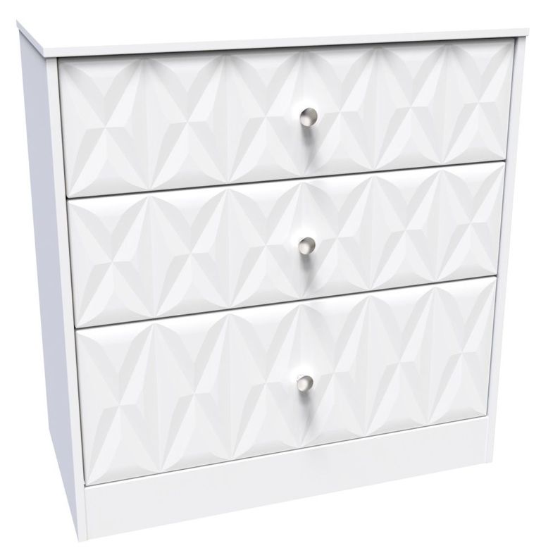 San Jose White 3 Drawer Deep Chest