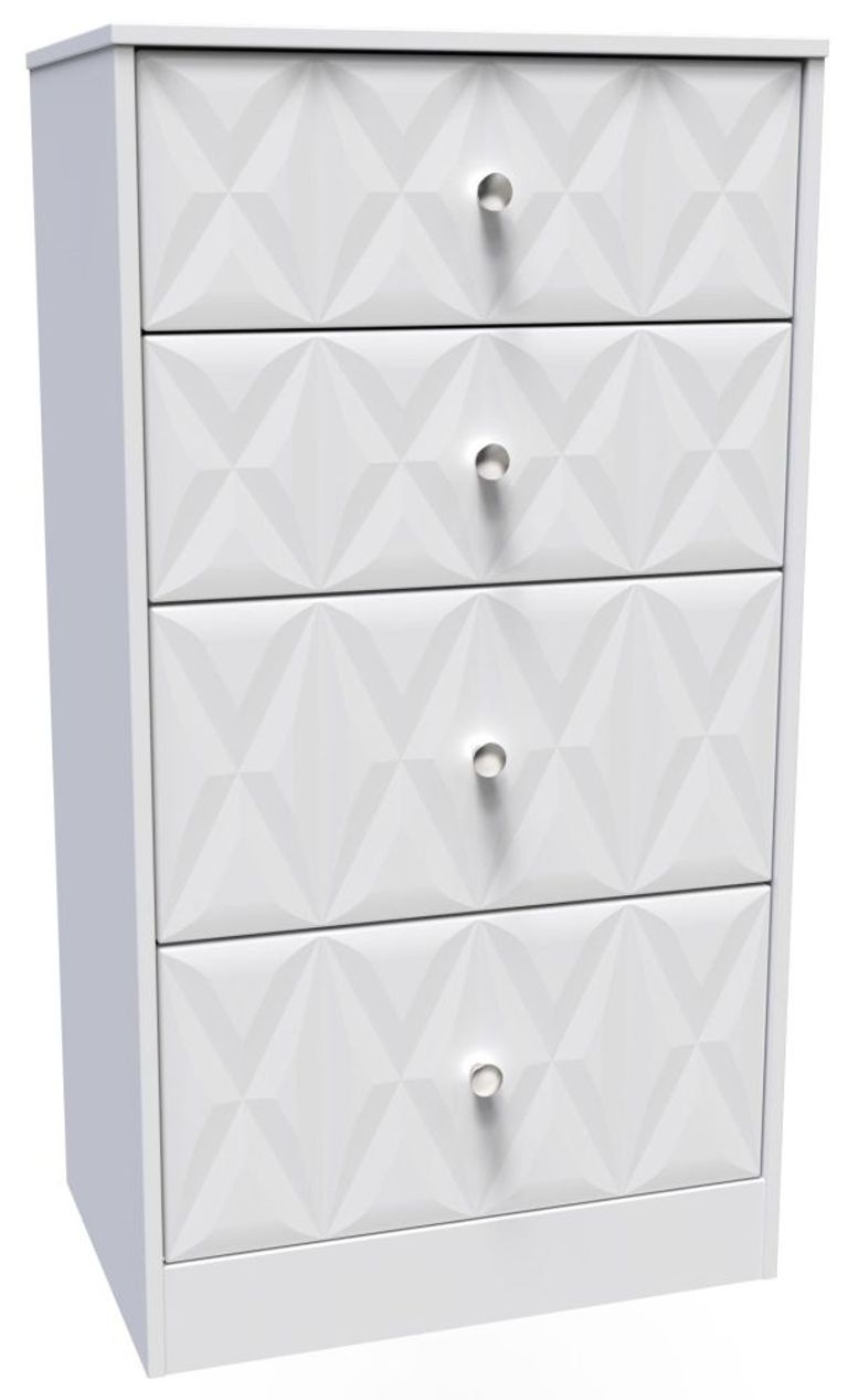San Jose White 4 Drawer Deep Midi Chest