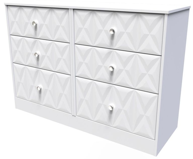 San Jose White 6 Drawer Midi Chest