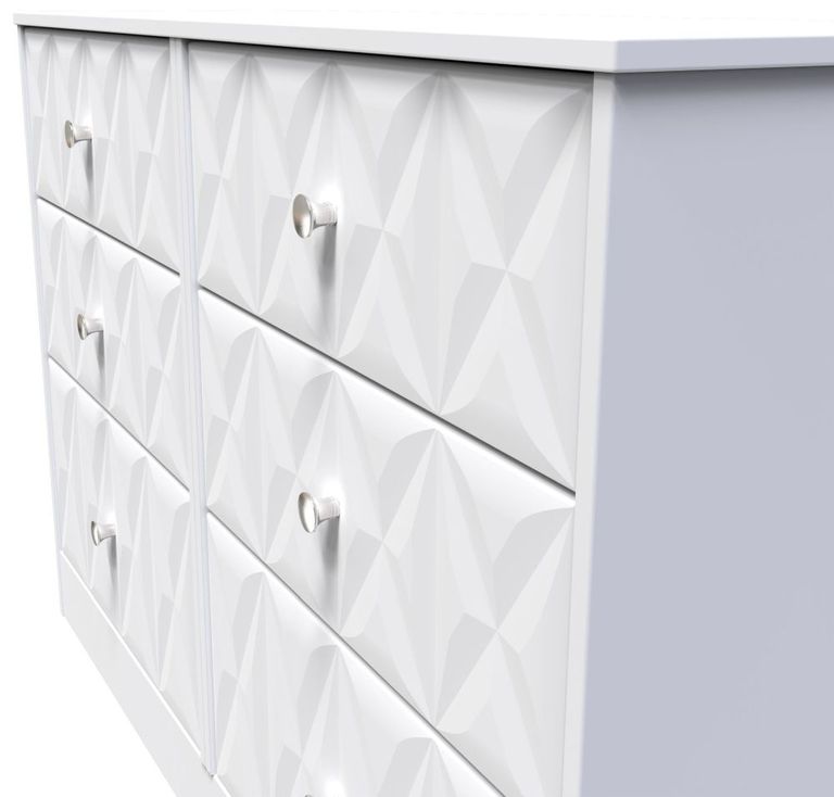 San Jose White 6 Drawer Midi Chest