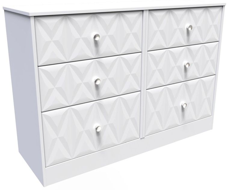 San Jose White 6 Drawer Midi Chest
