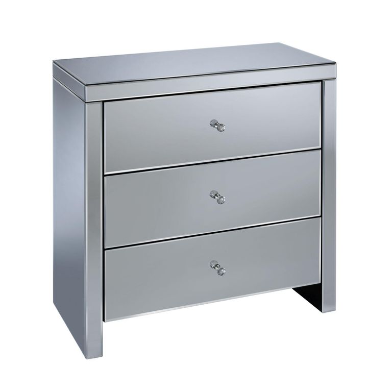 Seville Small Chest - 3 Drawer - Mirrored