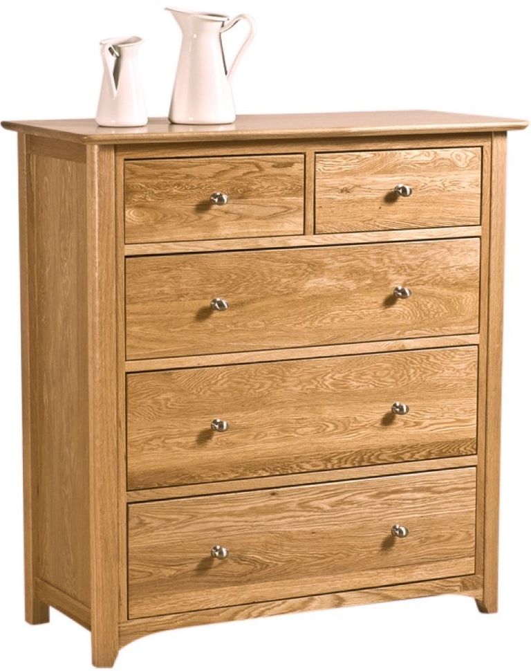 Shaker Oak 3+2 Drawer Chest