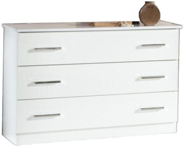 Simona White Italian 3 Drawer Dresser