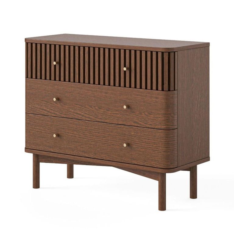 Soho Chest - 3 Drawer - Slatted - Dark Oak
