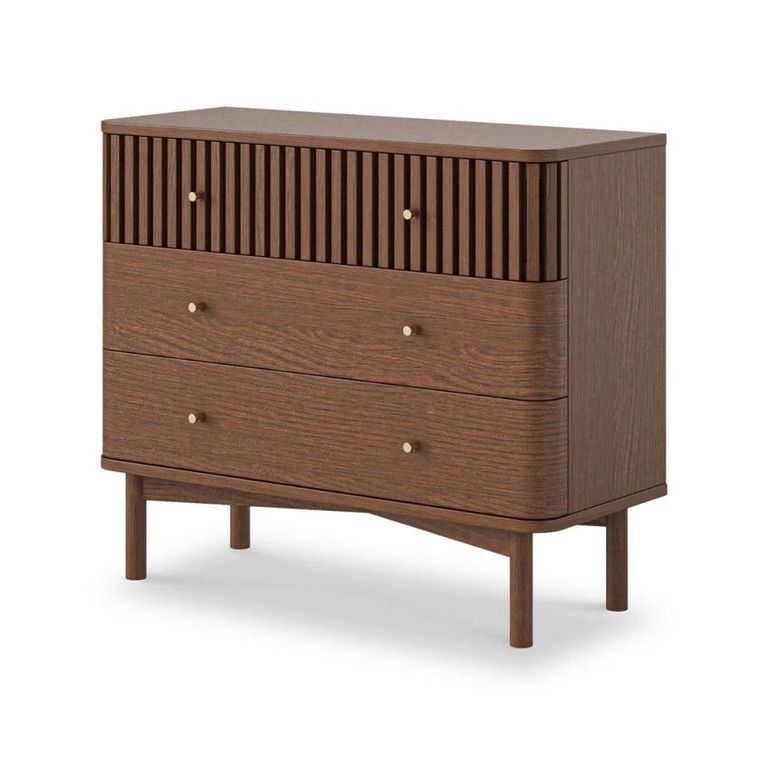 Soho Chest - 3 Drawer - Slatted - Dark Oak