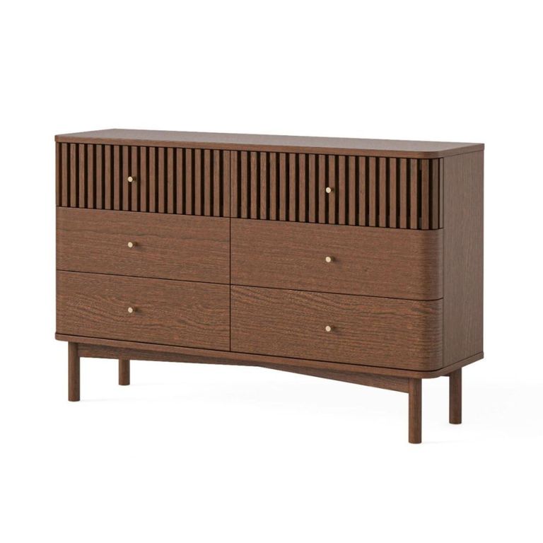 Soho Chest - 6 Drawer - Slatted - Dark Oak