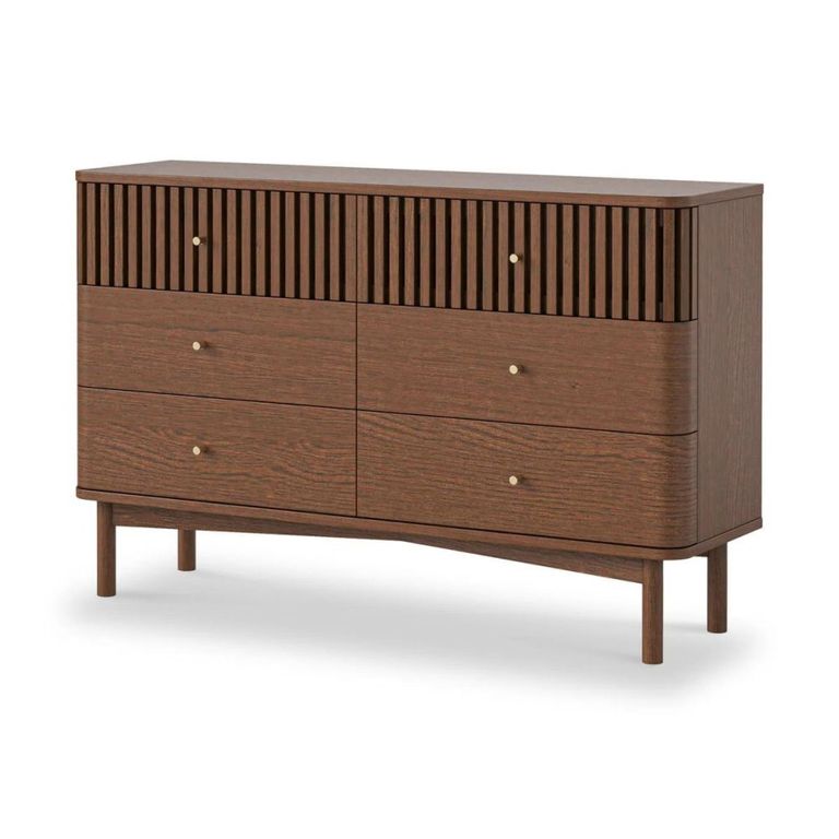 Soho Chest - 6 Drawer - Slatted - Dark Oak