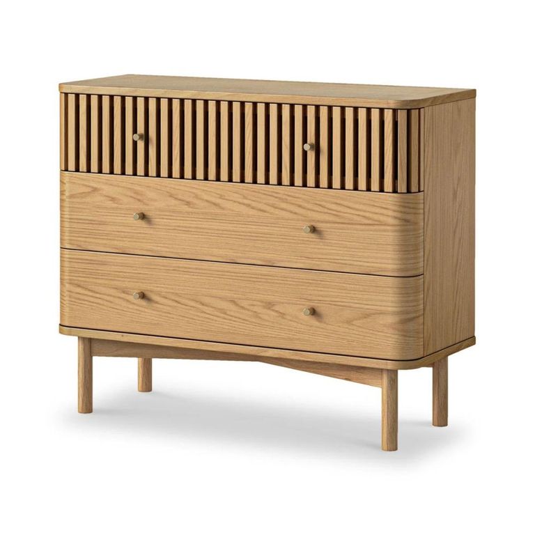 Soho Chest - 3 Drawer - Slatted - Oak