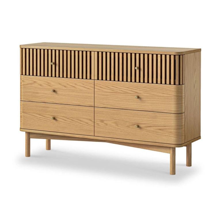Soho Chest - 6 Drawer - Slatted - Oak