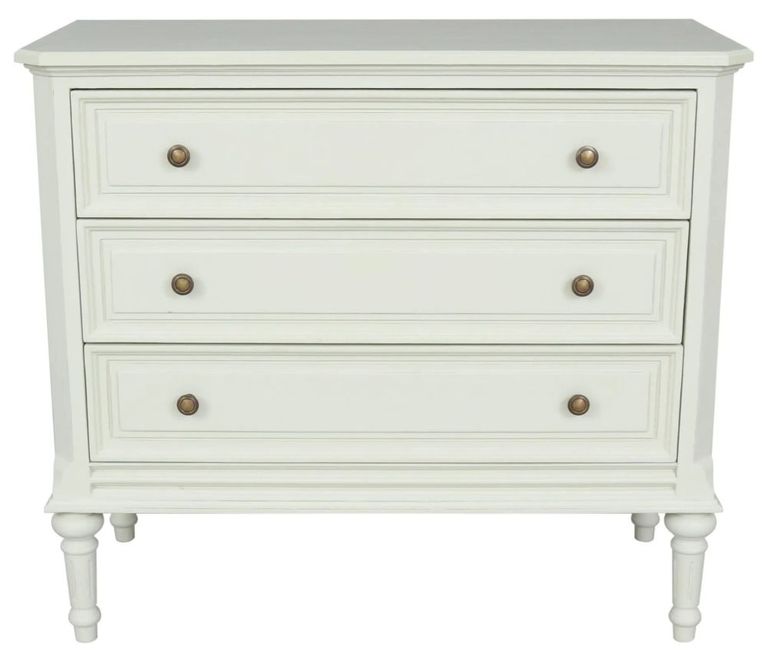 Solana French Lime White 3 Drawer Chest