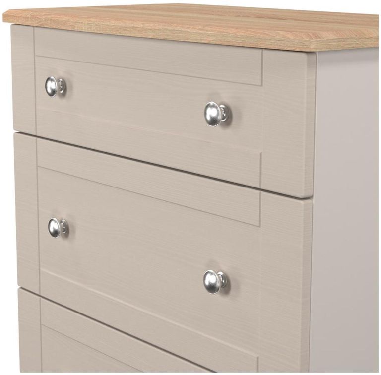 Sussex Cashmere and Oak Effect 3 Drawer Deep Chest