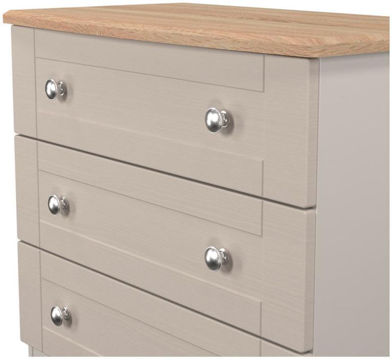 Sussex Cashmere and Oak Effect 3 Drawer Small Chest