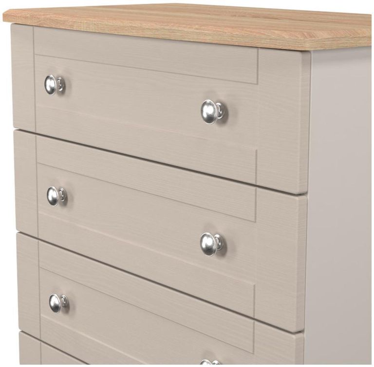 Sussex Cashmere and Oak Effect 4 Drawer Chest