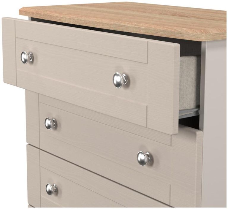 Sussex Cashmere and Oak Effect 4 Drawer Chest