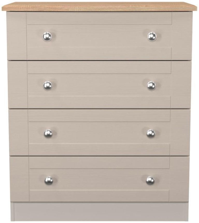 Sussex Cashmere and Oak Effect 4 Drawer Chest