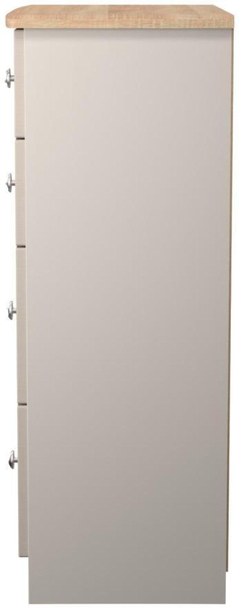 Sussex Cashmere and Oak Effect 4 Drawer Deep Chest