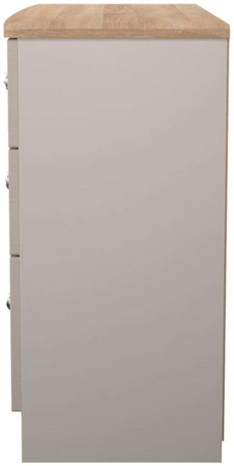 Sussex Cashmere and Oak Effect 6 Drawer Midi Chest