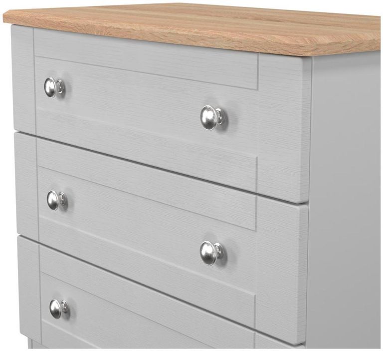 Sussex Grey and Oak Effect 3 Drawer Small Chest