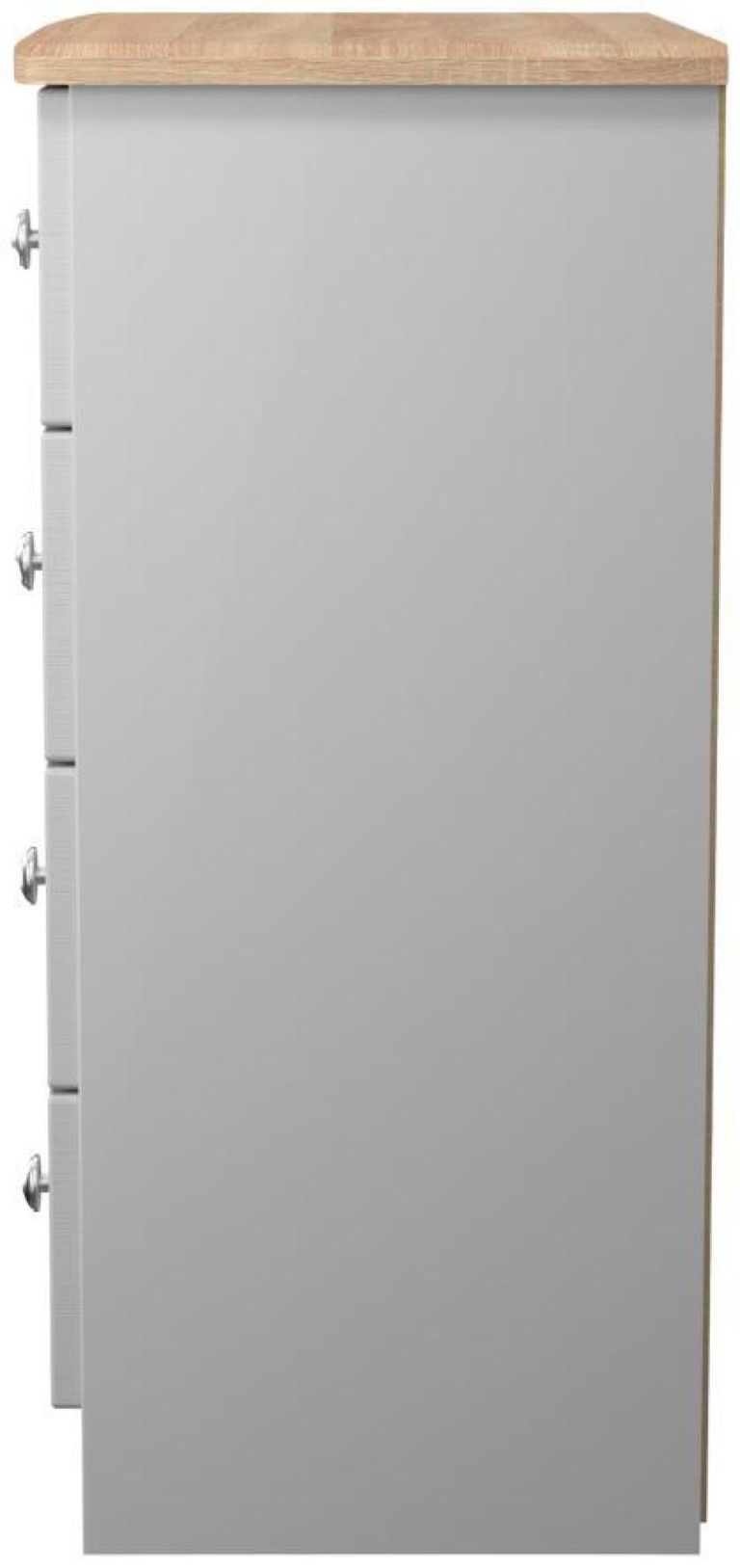 Sussex Grey and Oak Effect 4 Drawer Chest