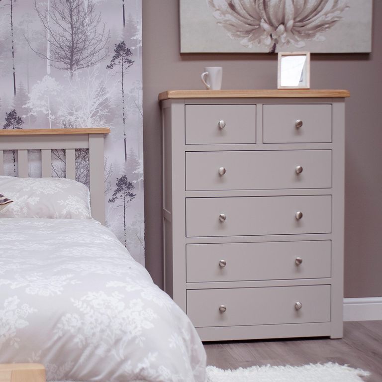 Diamond Painted Chest of Drawers - 4+2 Drawer